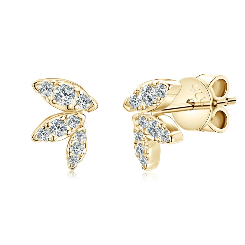 Anziw Cute Mini Moissanite Stud Earrings 100% Silver 925 Sterling Earrings Piercing Ear for Women Fine Jewelry with Certificate
