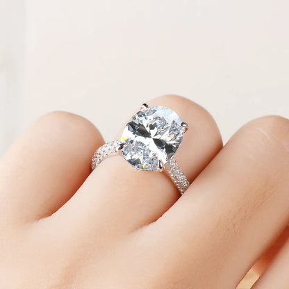 Luxury 5 Carat Oval Cut Engagement Ring for Women Zircon Big Diamond 925 Sterling Silver Wedding Promise Ring 925 Bridal Jewelry