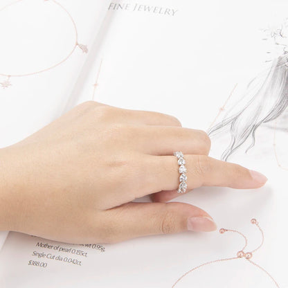 925 Sterling Silver Wedding Engagement Full Enternity Rings Anniversary Heart Cut Ring Silver Women Bridal Ring Jewelry