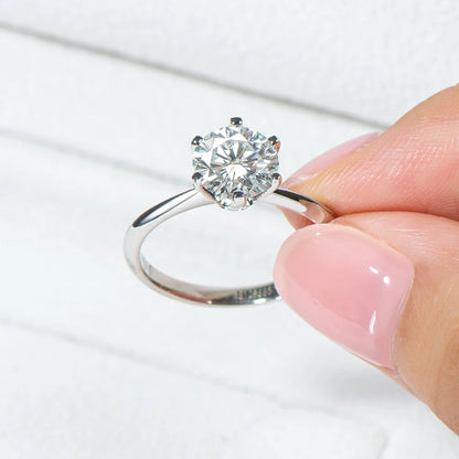 Anziw 2CT 3CT Moissanite Ring 1CT 0.5CT Wedding Engagement Ring 925 Sterling Silver for Women Solitaire Diamond Finger Jewelry