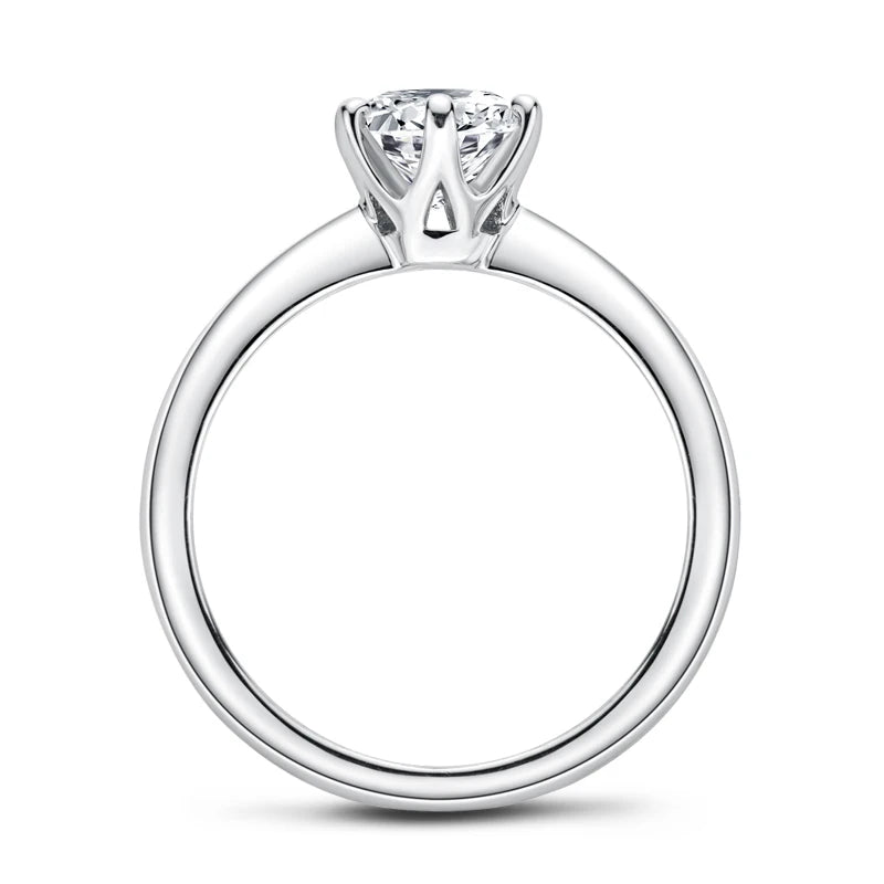 Anziw 2CT 3CT Moissanite Ring 1CT 0.5CT Wedding Engagement Ring 925 Sterling Silver for Women Solitaire Diamond Finger Jewelry