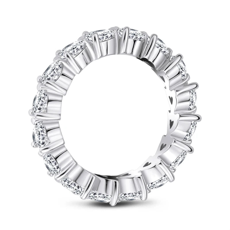 925 Sterling Silver Wedding Engagement Full Enternity Rings Anniversary Heart Cut Ring Silver Women Bridal Ring Jewelry