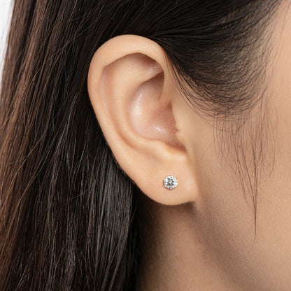 Classic 3.0CT D Color Moissanite Men Earrings Original 925 Silver 2CT Round Diamond Piercing Studs Wedding Party Women's Jewelry