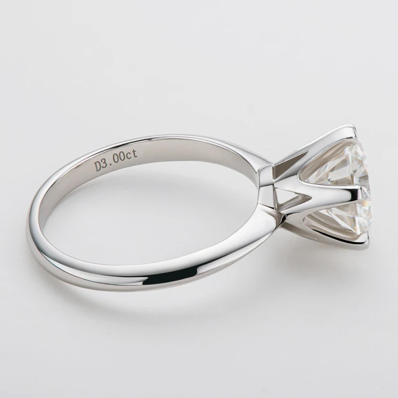 Anziw 2CT 3CT Moissanite Ring 1CT 0.5CT Wedding Engagement Ring 925 Sterling Silver for Women Solitaire Diamond Finger Jewelry