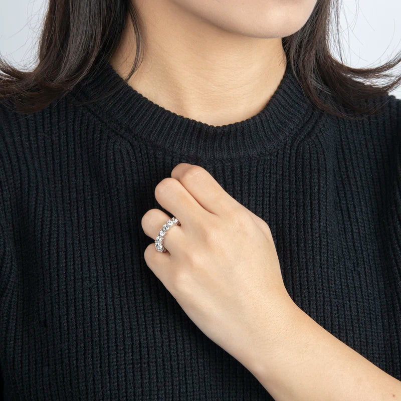 925 Sterling Silver Wedding Engagement Full Enternity Rings Anniversary Heart Cut Ring Silver Women Bridal Ring Jewelry