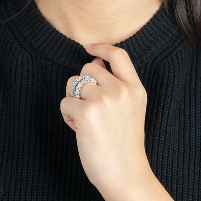 925 Sterling Silver Wedding Engagement Full Enternity Rings Anniversary Heart Cut Ring Silver Women Bridal Ring Jewelry