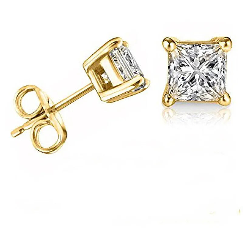 ANZIW Square 925 Silver Stud Earrings For Women Men Zirconia Diamond Earring Wedding Engagement Bridal Jewelry Certified Gifts