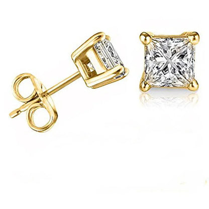 ANZIW Square 925 Silver Stud Earrings For Women Men Zirconia Diamond Earring Wedding Engagement Bridal Jewelry Certified Gifts