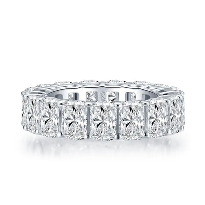 ANZIW 925 Sterling Silver Full Eternity Ring 6x4mm Radiant Cut 5A Zircon Band for Women Simulated Diamond Luxury Party Jewelry