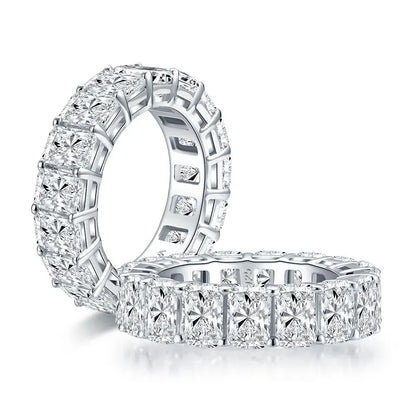 ANZIW 925 Sterling Silver Full Eternity Ring 6x4mm Radiant Cut 5A Zircon Band for Women Simulated Diamond Luxury Party Jewelry