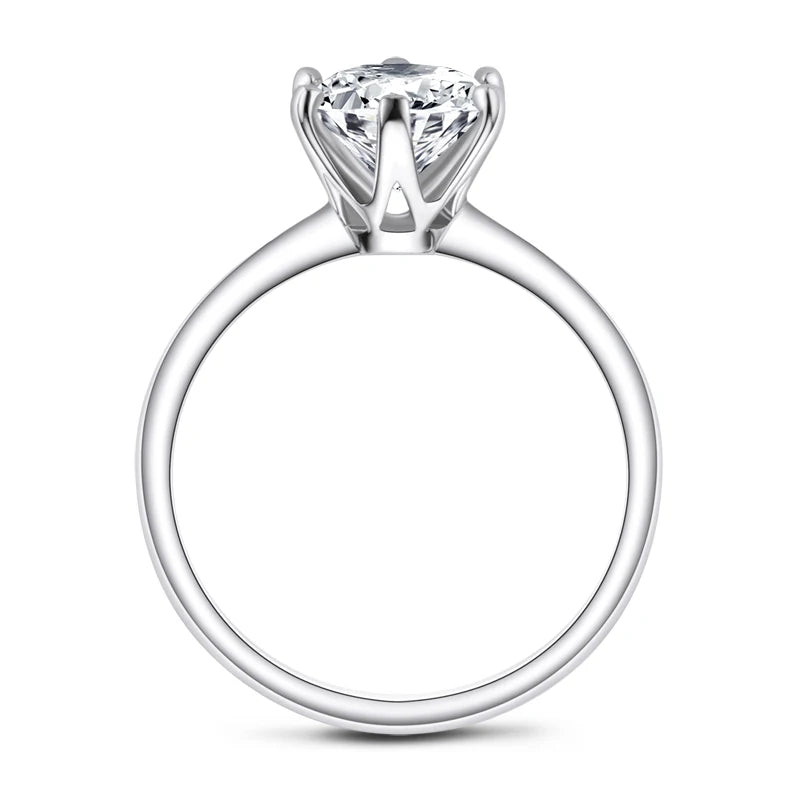 Anziw 2CT 3CT Moissanite Ring 1CT 0.5CT Wedding Engagement Ring 925 Sterling Silver for Women Solitaire Diamond Finger Jewelry