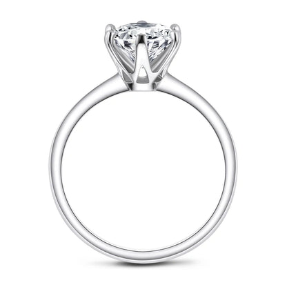 Anziw 2CT 3CT Moissanite Ring 1CT 0.5CT Wedding Engagement Ring 925 Sterling Silver for Women Solitaire Diamond Finger Jewelry