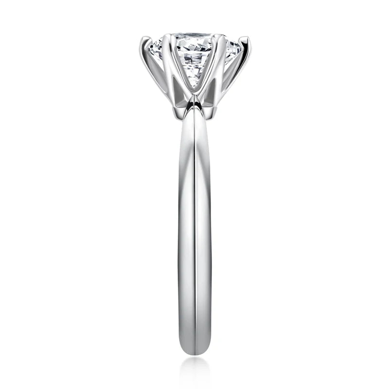 Anziw 2CT 3CT Moissanite Ring 1CT 0.5CT Wedding Engagement Ring 925 Sterling Silver for Women Solitaire Diamond Finger Jewelry