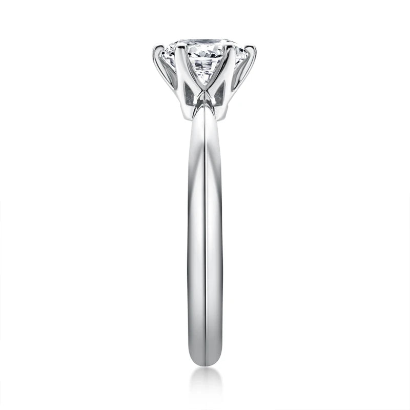 Anziw 2CT 3CT Moissanite Ring 1CT 0.5CT Wedding Engagement Ring 925 Sterling Silver for Women Solitaire Diamond Finger Jewelry