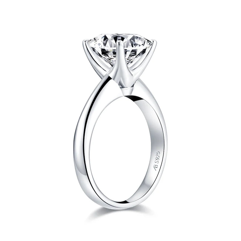Anziw 925 Sterling Silver 3.0ct Cushion Cut Solitaire Engagement Ring Simulated Diamond Silver Wedding Rings Jewelry For Women
