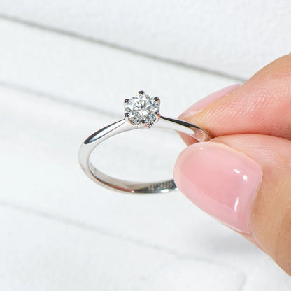 Anziw 2CT 3CT Moissanite Ring 1CT 0.5CT Wedding Engagement Ring 925 Sterling Silver for Women Solitaire Diamond Finger Jewelry