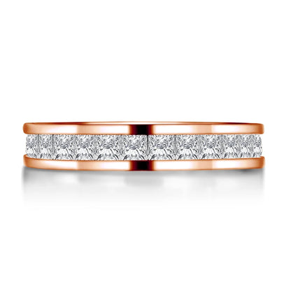 Fashion 925 Sterling Silver Full Eternity Women Engagement Ring Simulated Diamond Wedding Silver Bridal Rings Jewelry