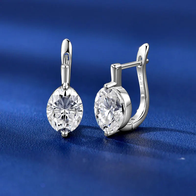 Anziw 2.0CT D Moissanite Drop Earrings for Women 925 Silver U Shaped Hoop Huggie Earrings Wedding Engagement Jewelry 2025 Trend