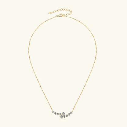 Anziw 4mm&3mm Bubble Moissanite Curved Pendant Necklace for Women 925 Silver Collar French Unique Jewelry 2025 Anniversary Gift