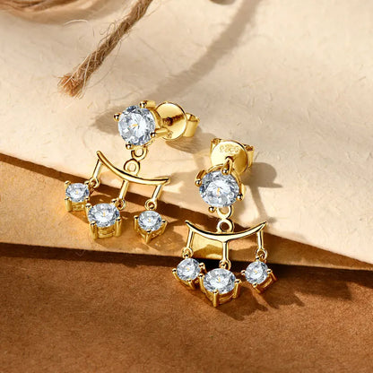 Anziw Trendy Dual Use Earrings Jackets 925 Sterling Silver D Color Moissanite Ear Jacket Studs for Women Jewelry Valentine Gifts