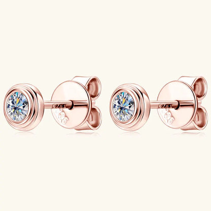 Anziw 3mm D Color Bezel Moissanite Stud Earrings 925 Sterling Silver Earrings Mini Needle for Couple Women Men Valentine's Gift