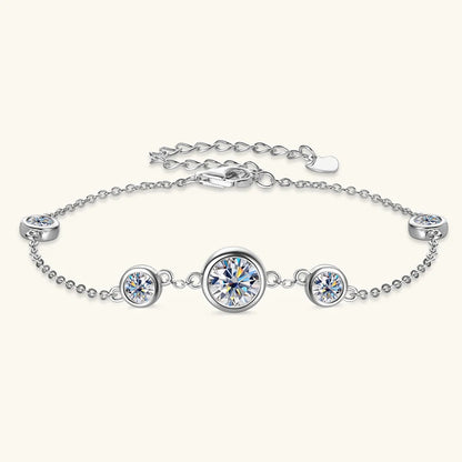 Anizw 2024 New 18k Gold Plated Bracelet 925 Silver Chain 2mm D Color Bezel Moissanite Bracelets Fashion Women's Jewelry Gifts