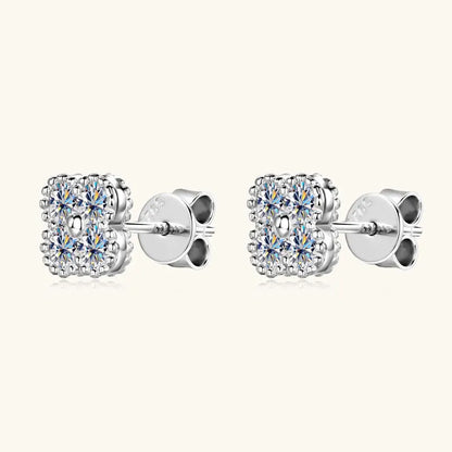 Anziw 3mm D Moissanite Jewelry Set Clover Flower Pendant Necklace Earrings Bracelet 3 in 1 Sets for Women 925 Silver Charm Gifts
