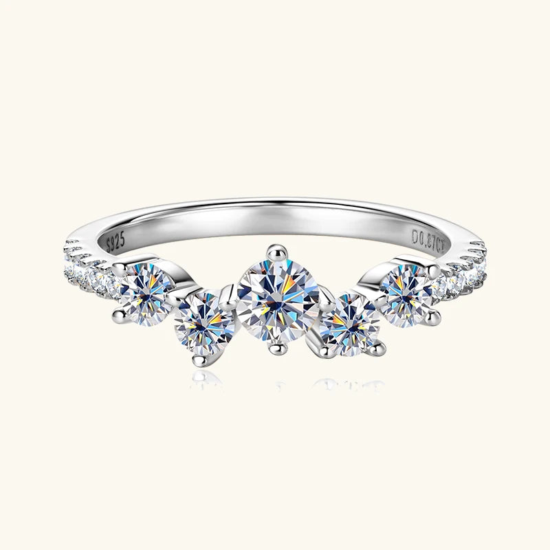 Anziw Real S925 Ring Cluster Moissanite Sterling Silver Wedding Engagement Finger Rings Fashion Band for Women Fine Jewelry 925