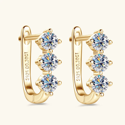 Anziw Luxury 1.7cttw Moissanite Diamond Jewelry Sets 925 Sterling Silver Necklace Hoop Earrings for Women Wedding Party Jewelry
