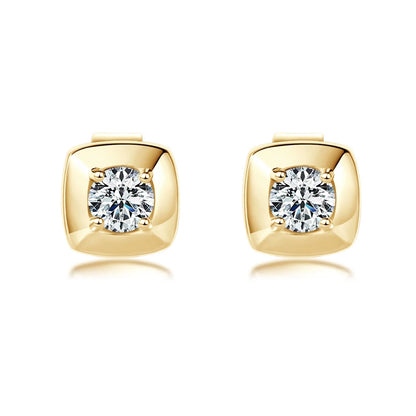 Anziw 3mm 0.1ct D Moissanite Earrings 925 Sterling Silver Square Stud Earrings for Women Men Couples Fine Jewelry 2025 New Gifts