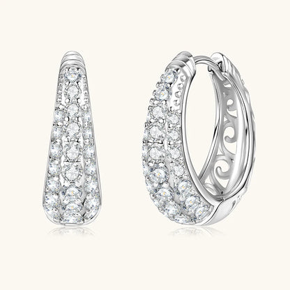 Anziw Original 925 Silver Sterling Hoops Luxury Earrings Jewelry 1.5CTTW.  D Round Moissanite Earrings for Women Wedding Party