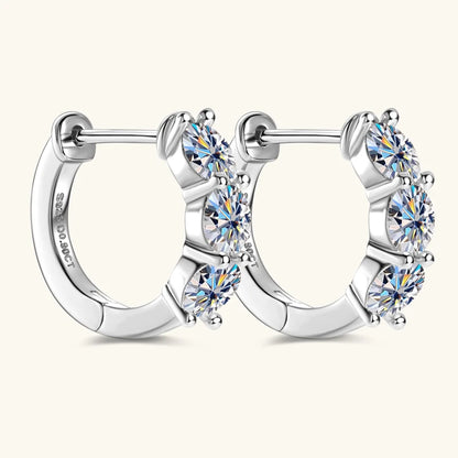 Anziw 14k Gold Plated Hoop Earrings for Women 3.5mm D Color 925 Sterling Silver Moissanite Diamond Huggie Earring Girls Jewelry