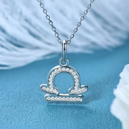 925 Sterling Silver Zodiac Sign 12 Constellation Pendant Micro-Set 1mm Moissanite Necklace Charm For Women Jewelry Birthday Gift