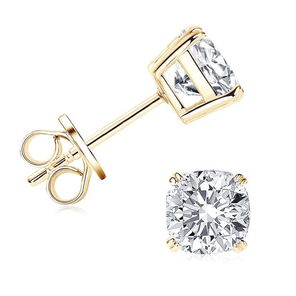 100% 925 Silver Stud Earrings 3.0ctw. Cushion Cut Moissanite Square Earrings for Men & Women Certified Jewelry 6.5x6.5mm 1.5CT