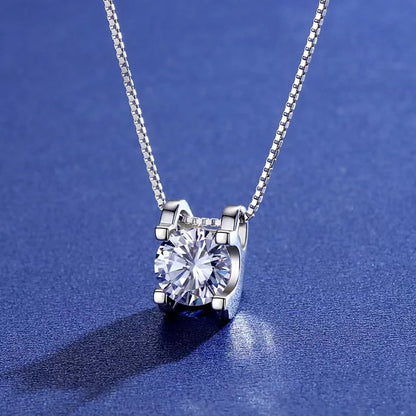 Original 925 Silver Certified 0.5CT D Color Moissanite Jewelry Set Solitaire Pendant Necklace Stud Earrings for Women Gifts S925