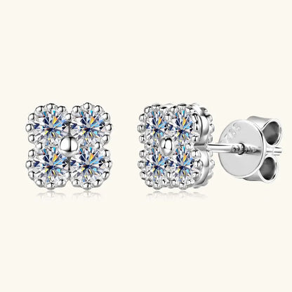 Anziw 3mm D Moissanite Jewelry Set Clover Flower Pendant Necklace Earrings Bracelet 3 in 1 Sets for Women 925 Silver Charm Gifts