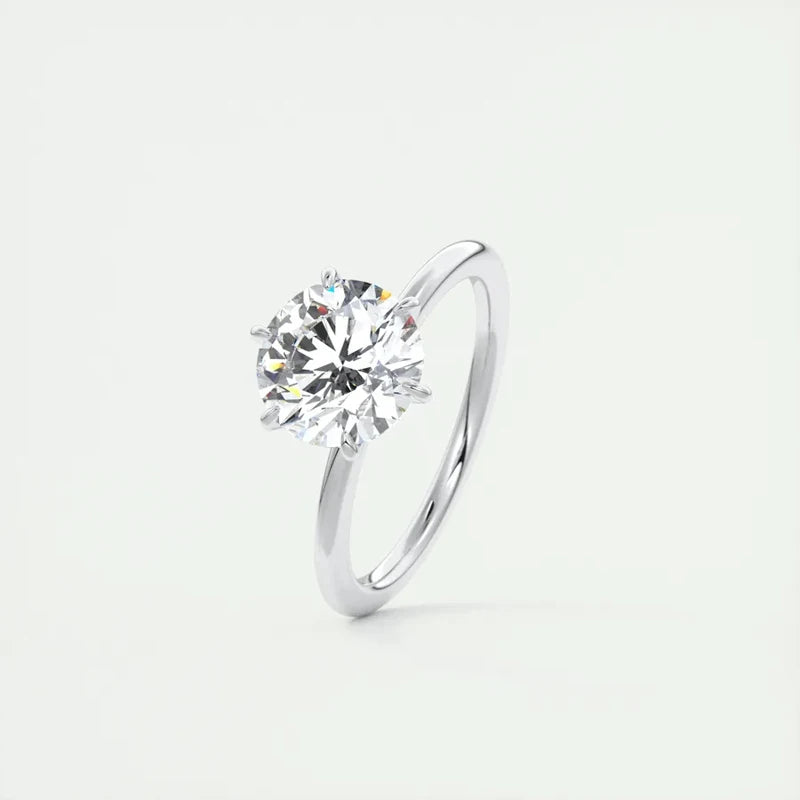 Classic 0.5ct/1ct/2ct Round D Moissanite 925 Sterling Sliver Ring for Women Wedding Engagement Promise Finger Rings Fine Jewelry