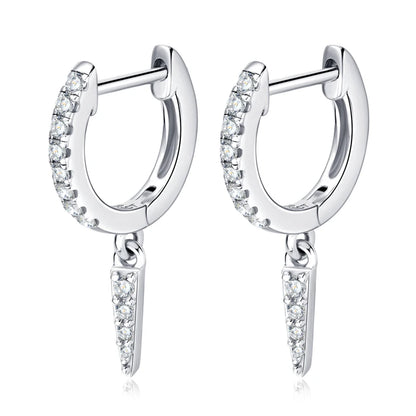 Personalized Triangular Moissanite Drop Earrings 100% Silver 925 Hoop Huggie Earring For Women Gift Jewelry with Certificate