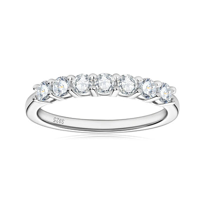 3mm 7 Stones D Color Moissanite Eternity Bands Simply Stackable Silver 925 Real Sparkling Wedding Engagement Fine  Jewelry Gifts