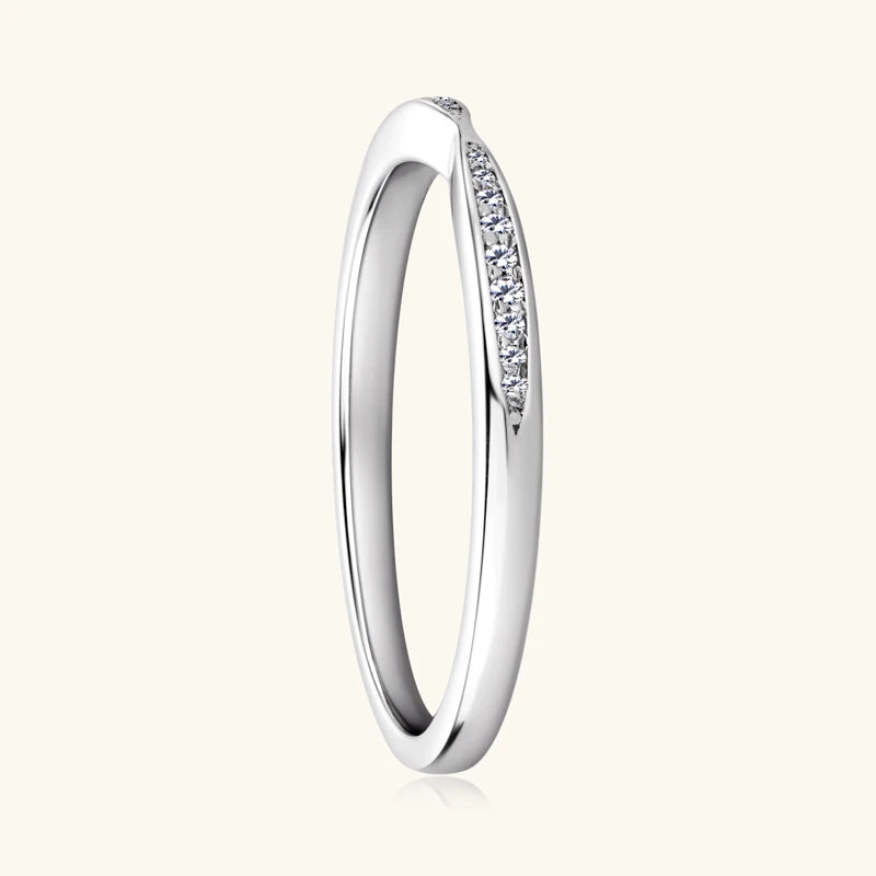 Classic 1.0ct D Moissanite Wedding Engagement Rings for Women 925 Silver Solitaire Bridal Ring Stackable Half Eternity Band Sets