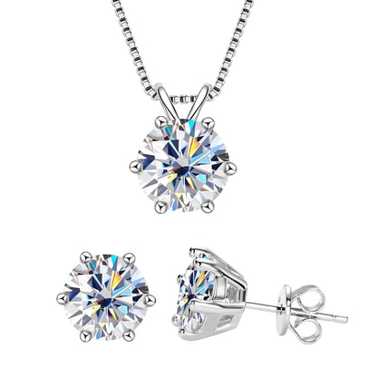 18K Gold Plated Jewelry Set 3.0ctw D Color Moissanite for Women Men Real 925 Silver Stud Earrings Pendant Necklace Free Shipping