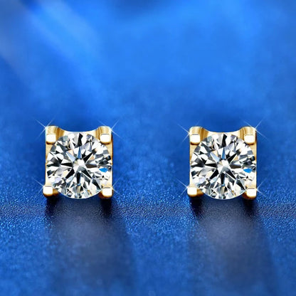 Original 925 Silver Certified 0.5CT D Color Moissanite Jewelry Set Solitaire Pendant Necklace Stud Earrings for Women Gifts S925