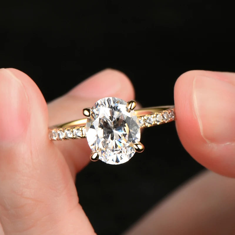 3.0CT D Oval Cut Moissanite Engagement Wedding Ring for Women 925 Sterling Sliver Promise Bands Vintage Finger Jewelry Certified
