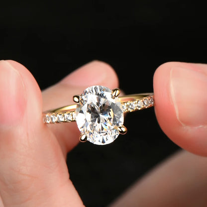 3.0CT D Oval Cut Moissanite Engagement Wedding Ring for Women 925 Sterling Sliver Promise Bands Vintage Finger Jewelry Certified