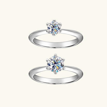 Anziw S925 0.5CT 1CT Moissanite Wedding Engagement Wedding Solitaire Ring for Women 925 Sterling Silver Classic Finger Jewelry