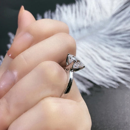 Anziw 925 Sterling Silver 3.0ct Cushion Cut Solitaire Engagement Ring Simulated Diamond Silver Wedding Rings Jewelry For Women