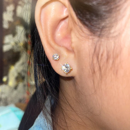 Real 4mm/5mm/6.5mm/8mm D Color Moissanite Stud Earrings for Women Men Solid 925 Sterling Silver 2023 Trend Fine Jewelry Gifts