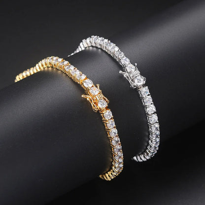 Anziw D VVS1 Moissanite Tennis Bracelet Original 925 Sterling Silver Certified Bracelet for Women Man Plated 18k Gold S925 Jewel