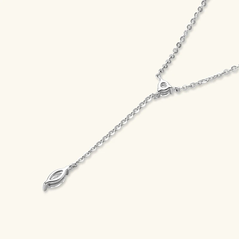 Anziw 3mm D Color Moissanite Y Shape Long Pendant Necklace for Women Adjustable Chain 100% 925 Silver Jewelry Trendy 2025 Gifts