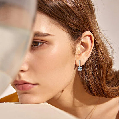 Trendy 14K Gold Plated Earrings 2023 Silver Hoops 925 Dangle Earrings for Women Lever Back Moissanite Earring Drop Girls Jewelry